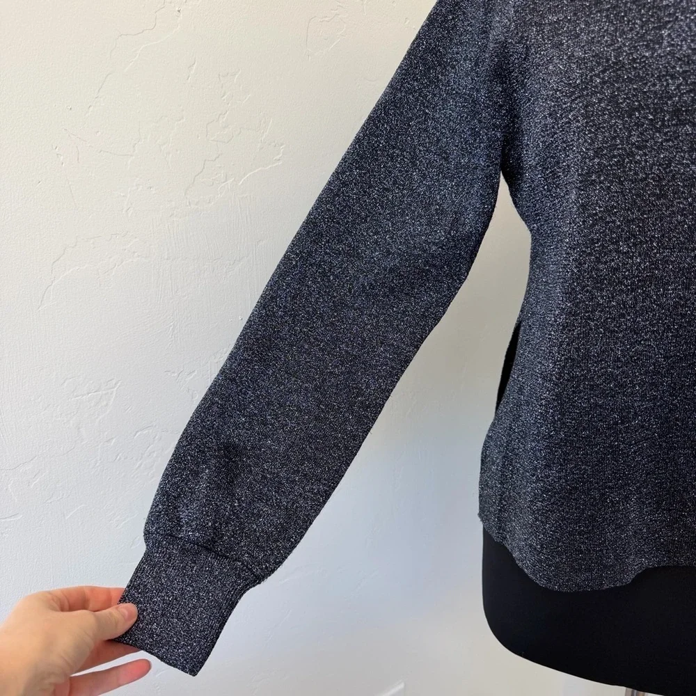 J. Crew Sparkle Navy & Black Crew Neck Sweater Size M